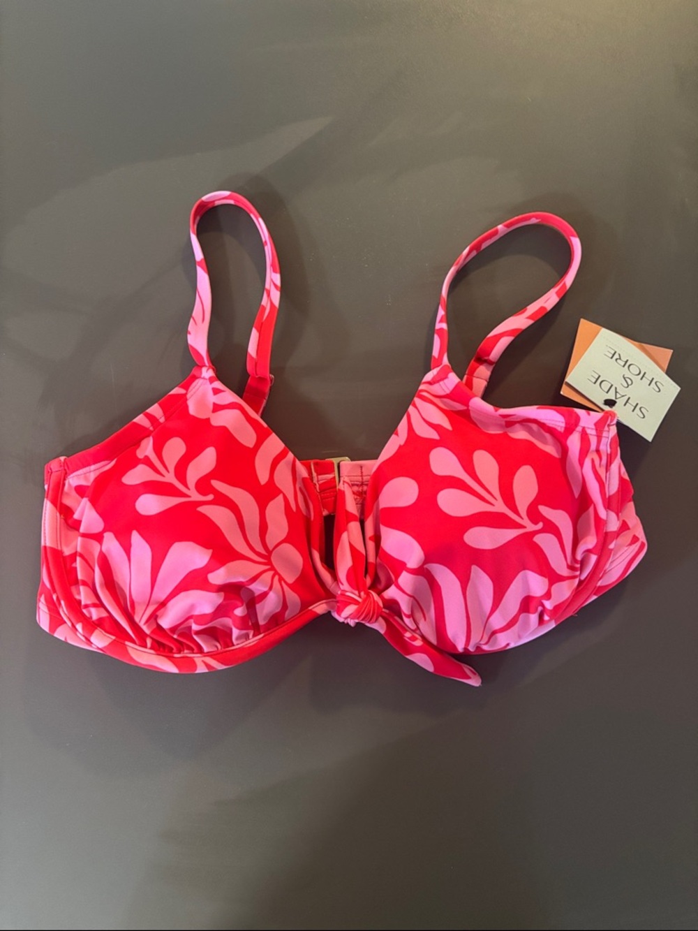 Shade & Shore Tie Front Bikini Top Size 38DD